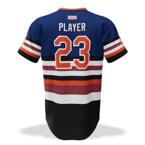 Custom Sublimated Throwback Uniform <b>Tshirts</b> Tees Shirts Mesh Fabric v Neck <b>Baseball</b> Pullover Jerseys - Product Image 4