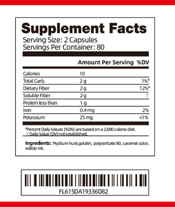 Cápsulas de Fibra Diarias de Alta Calidad, Apoyan la Función Saludable en Adultos, 160 Cápsulas Veganas, Suplemento de Fibra - Product Image 3