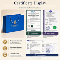 Sac shopping en papier bleu de luxe avec logo en feuille d'or, poignée en corde blanche, emballage cadeau personnalisé pour la vente au détail HONPAK
