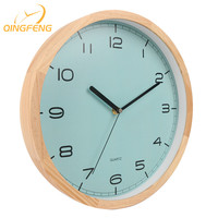 Horloge murale minimaliste en bois de pin, mécanisme silencieux écologique, décoration intérieure, horloge murale en bois