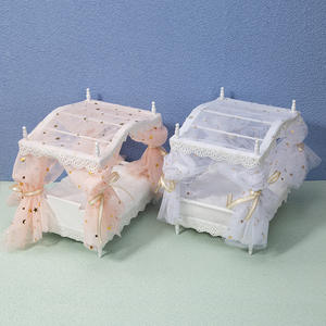 Mini lit de princesse en maille étoile de rêve pour maison de poupée, accessoires pour poupées artisanales, bricolage, bricolage - Product Image 4