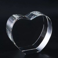 Small Bridge Wholesale Cœur en cristal transparent vierge personnalisable avec photo 3D pour gravure, souvenirs et cadeaux