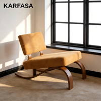 Fauteuil de loisirs créatif de style Wabi-sabi, design original en forme de traîneau, fauteuil individuel pour salon, maison, petit appartement