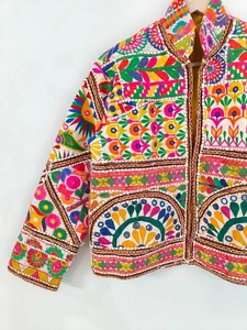 เสื้อแจ็คเก็ตเบลเซอร์สำหรับผู้หญิงเสื้อโค้ทสั้นสไตล์อินเดียเสื้อแจ็คเก็ตเย็บปะติดปะต่อกัน - Product Image 4