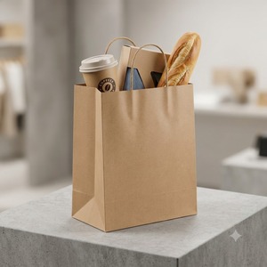 Wholesale Biodegradable Package <b>Gift</b> & Shopping Sac Papier Kraft <b>Bag</b> with Twisted Handle Die Cut Handle Shopping Kraft Paper <b>Bag</b> - Product Image 2