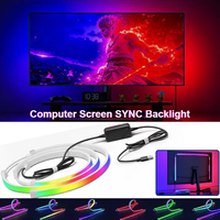 Smart Gaming Computer Monitor Pantalla SYNC Tira de luz PC Retroiluminación RGBIC Lámpara de neón con control de software Music SYNC Selector de color