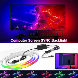 Écran de moniteur d'ordinateur de jeu intelligent SYNC Bande lumineuse PC Rétroéclairage RGBIC Lampe au néon avec contrôle logiciel Musique SYNC Sélecteur de couleurs - Product Image 2