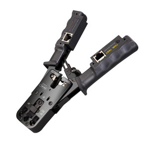 Kit d'outils réseau 4-en-1 : Pince à sertir + Testeur de câbles + Dénudeur + Coupe-câbles |   Kit d'outils de sertissage <span class=keywords><strong>RJ45</strong></span> à cliquet pour CAT5e/CAT6 - Product Image 1