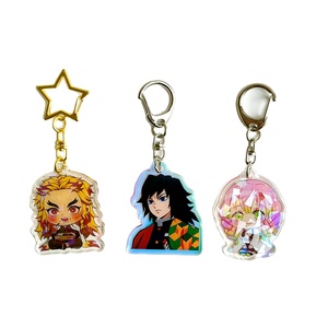 Factory Low Price Custom Acrylic Charm Anime Plastic Keychain Holographic Epoxy Keychain Custom Christmas Gifts