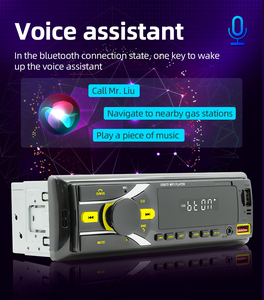Autoradio BQCC 1 Din 12V avec entrée AUX, Bluetooth, récepteur FM, commande vocale IA, application de localisation, éclairage variable, lecture de musique MP3, D3107 - Product Image 4