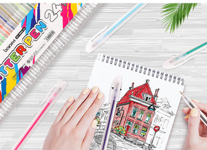 Ricariche per <span class=keywords><strong>Penne</strong></span> <span class=keywords><strong>Gel</strong></span> 1.0mm, <span class=keywords><strong>Penne</strong></span> in Plastica con Logo per Libri da Colorare per Bambini, Disegno, Artigianato, Diari e Planner - Product Image 4