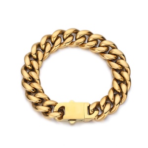 Luxury Cuban Link Bracelet 14k 18k Gold Plated Iced Out Hip Hop Chain for <b>Men</b> Women Jewelry Wholesale Custom Logo - Product Image 5