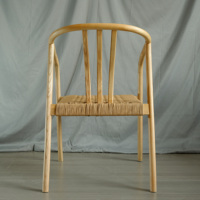 Chaise en corde tissée en bois massif de style européen Offre Spéciale de salon en bois massif