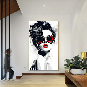 Guanjun <span class=keywords><strong>Rouge</strong></span> <span class=keywords><strong>Blanc</strong></span> et <span class=keywords><strong>Noir</strong></span> Couleur <span class=keywords><strong>Noir</strong></span> Décoration Murale <span class=keywords><strong>Peinture</strong></span> Salon Abstrait Boho Toile <span class=keywords><strong>Peinture</strong></span> - Product Image 4