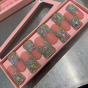 Extension de modèle de cercueil <span class=keywords><strong>en</strong></span> <span class=keywords><strong>gel</strong></span> à presser fait à la main de 10 pièces <span class=keywords><strong>en</strong></span> gros <span class=keywords><strong>ongles</strong></span> artificiels conçus pour une application au doigt - Product Image 5