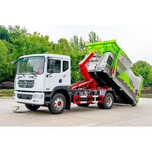 Camion à ordures Dongfeng 4x2 10cbm 10 tonnes avec chargeur arrière, compacteur, bras à crochet pour travaux de construction - Product Image 3