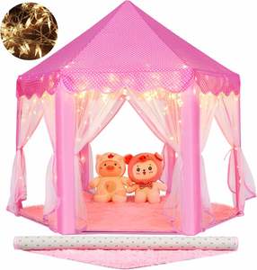 Luxury Hot Sale Kid <b>Tent</b> Indoor Portable Play House Toy <b>Large</b> Space Hexagon Family Castle Cartoon Polyester Playtent - Product Image 1