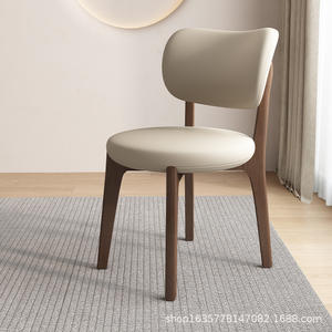 Silla de Comedor Tapizada Estilo Escandinavo con Patas de Madera, Muebles Modernos para el Hogar, Silla para Restaurante - Product Image 5