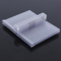 Lámina hueca de policarbonato transparente de 12 mm con cierre en U, antifiltraciones, estable, tipo panal simple con doble gancho para invernadero