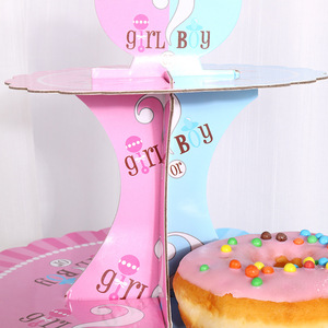 Genere di carta a <span class=keywords><strong>tema</strong></span> ragazzo ragazza rivela il vassoio di Dessert e la tavola dolce forniture per la decorazione della <span class=keywords><strong>torta</strong></span> di compleanno - Product Image 4
