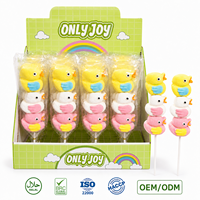 En gros, guirlande de guimauves personnalisées, bonbons halal en sachet, en forme de canard jaune, doux, fruités, sur brochettes