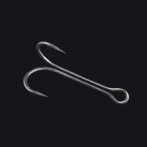 SUPERIORFISHING Double Fishing Hook 8#-3/0# Long Body Tail Frog Fishing Hook Rustproof High Quality Double Hook D801