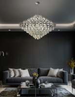 Lustre en cristal sur mesure haut de gamme pour la décoration intérieure, design moderne en chrome