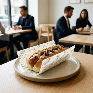 Custom Logo Printed Greaseproof PE Coated Food Grade Hamburger Sandwich Snack <b>Wrapping</b> <b>Paper</b> for Shawarma and Deli Use - Product Image 2