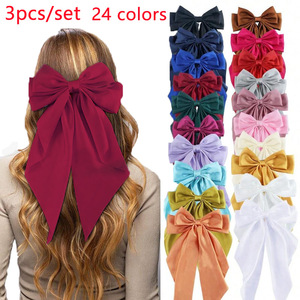 Thời Trang Phổ Biến Hàn Quốc 7 Inch Trẻ Em Ribbon Bow Cô Gái Tóc Clip - Product Image 3