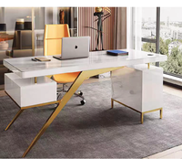 Bureau et chaise de bureau à domicile noir Design bureau de travail en pierre de luxe meubles de Table de bureau modernes