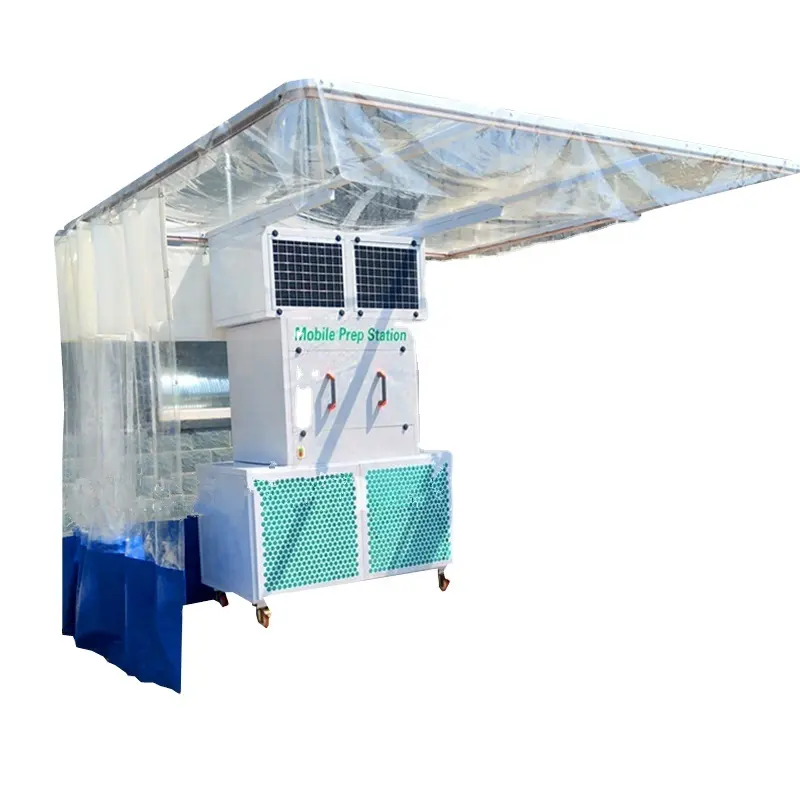 Penjualan terlaris Mobile cat Prep Station PVC Paint Cabinet semprot portabel Booth