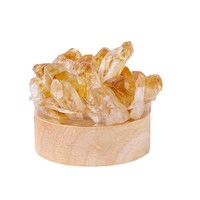 Lámpara de Noche de Cristal Natural, Lámpara de Cabecera USB, Luz Decorativa Ambiental de Amatista y Citrino