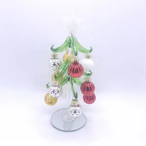 手工艺术穆拉诺玻璃圣诞装饰品圣诞树桌面装饰