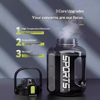 Grote capaciteit sportwaterfles, direct drinkbaar, plastic, gym, fitness, outdoor, draagbare waterfles met riem en thee-infuser