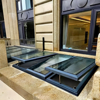 Fenêtre de toit moderne à cadre en aluminium, double vitrage trempé, lamellé-collé, pour jardin, avec persienne, sécurité intelligente et automatique