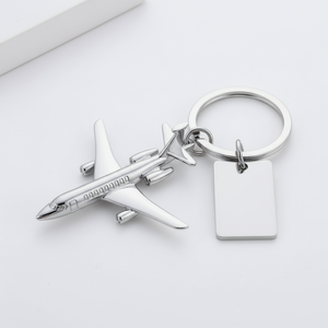 Breloque promotionnelle gravée en 3D, logo personnalisé, lettrage personnalisé, accessoires, porte-clés en métal en forme d'<span class=keywords><strong>avion</strong></span> - Product Image 2