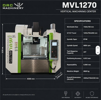 Centre d'usinage vertical CNC MVL1270S DRC Machinery avec broche BT40 8000 tr/min et axe Z à glissières pour coupes lourdes