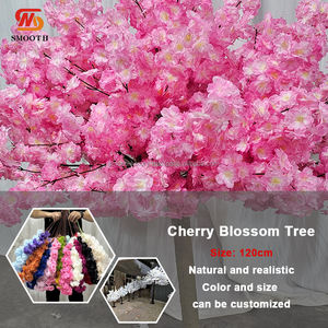 Pièce maîtresse d'arbre de fleurs de cerisier Offre Spéciale d'usine lisse hauteur personnalisée arbre de fleurs de cerisier artificiel rose foncé - Product Image 4