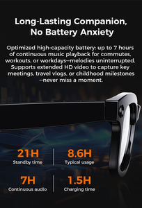 M01 Pro Smart Glasses with 800W HD <b>Camera</b> AI Translation ENC Noise Reduction Chatgpt Sports Smart Wearable Headset Men Women - Product Image 5