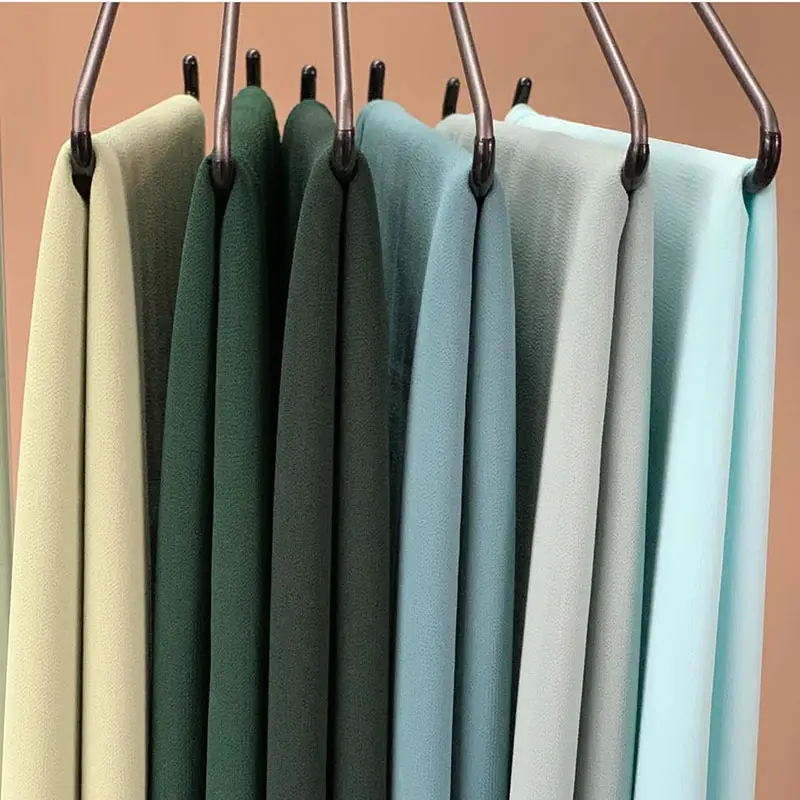 40 Colors Thick Plain Chiffon Scarf Hijab Exclusive Stitching Customized Size Label High Quality Heavy Chiffon Hijabs