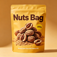 Sachets Doypack Personnalisés Imprimés en Aluminium avec Fermeture Zip Refermable pour Mélange de Noix (Arachides, Amandes, Noix de Grenoble) de Qualité Alimentaire