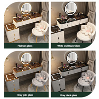 Coiffeuse 2026 avec éclairage LED, nouveau design, rangement de haute qualité, meuble de chambre à coucher, table de maquillage avec miroir