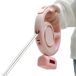 Guinzaglio multifunzione ricaricabile per animali domestici Nastro in Nylon con una mano freno pesante guinzaglio per cani retrattile con distributore di sacchetti per cacca - Product Image 1