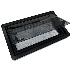 Fenêtre à charnières noire 500*300mm pour caravane avec rideau et <span class=keywords><strong>moustiquaire</strong></span> pour remplacement de caravane, camping-car et conversion de fourgonnette - Product Image 3