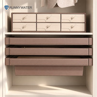 Organisateur de garde-robe, boîte de rangement, panier coulissant pour vêtements, panier à vêtements en cuir pour chambre à coucher