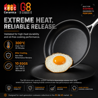 Ensemble de casseroles en céramique G8 non toxique, en acier inoxydable triple couche, poêle antiadhésive, ensembles de casseroles antiadhésives, OEM