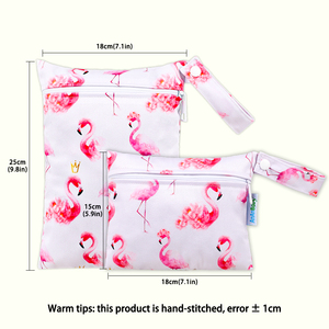 Nueva bolsa de mamás seca húmeda con patrón de impresión 18*15Cm bolsillo doble Mini ASA bolsa de separación húmeda y seca impermeable húmeda - Product Image 4