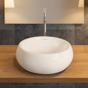 Kkmoon — Lavabo de Table transparent et en céramique, pour verre trempé, évier et évier, produits sanitaires, de haute qualité, blanc, transparent - Product Image 2