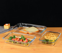 Ustensiles de cuisson en verre borosilicaté de haute qualité avec couvercle étanche sans BPA