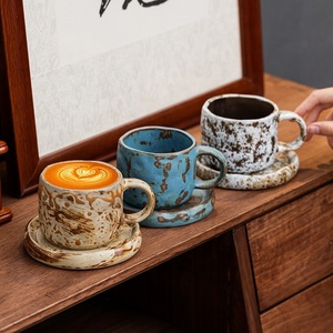 Ensemble tasse et soucoupe en céramique de style nordique avec un design esthétique raffiné pour l'art du latte, le thé de l'après-midi et l'usage domestique - Product Image 3